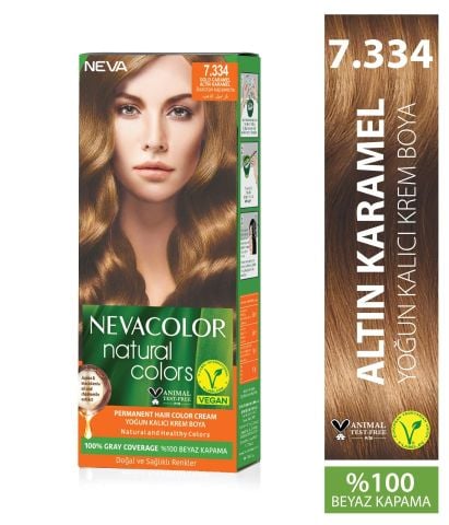Neva Color Natural 7.334 Altın Karamel Saç Boyası