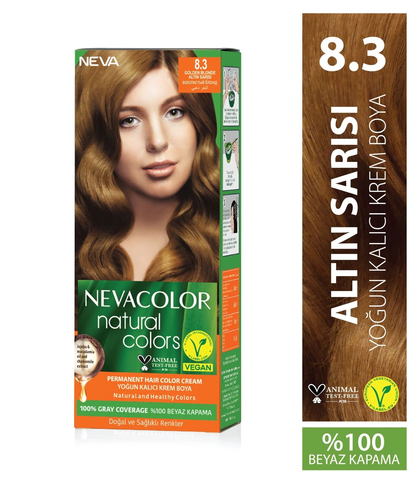 Neva Color Saç Boyası Seti 8.3 Altın Sarısı