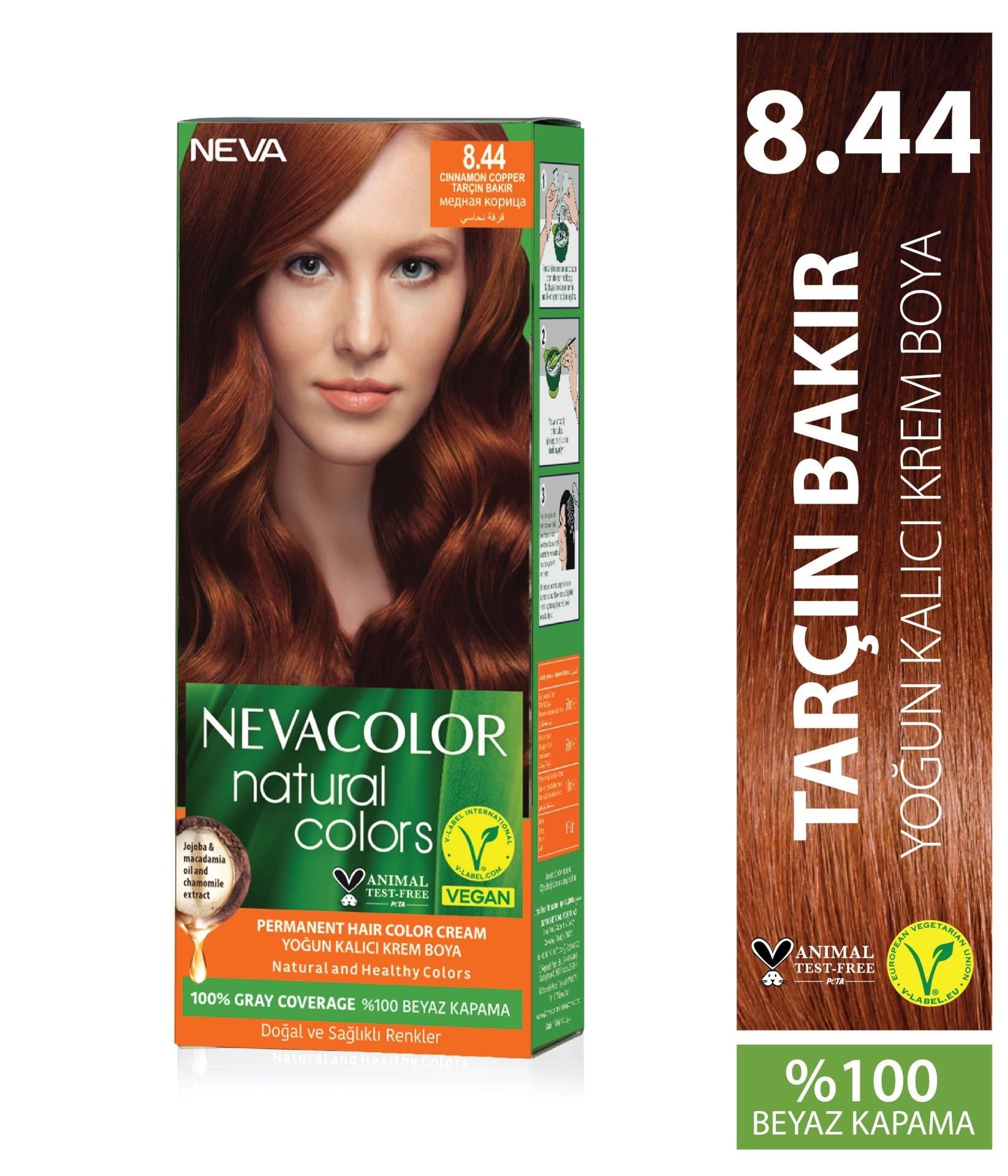 Neva Color 8.44 Tarçın Bakır Saç Boyası