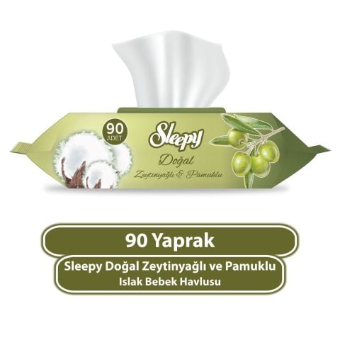 Sleepy Islak Havlu Zeytinyağı&Pamuk 90'lı