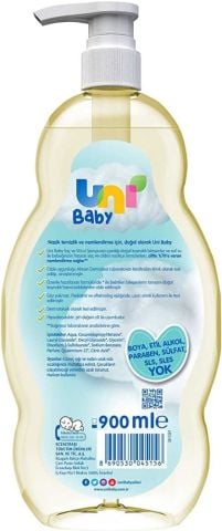 Uni Baby Saç ve Vücut Şampuanı 900 ml Pompalı