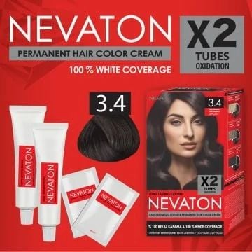 Nevaton Saç Boyası 3.4 Koyu Kestane 1 Kutuda 2 Boya