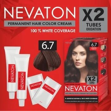 Nevaton Saç Boyası Seti 6.7 Çikolata Kahve 1 Kutuda 2 Boya