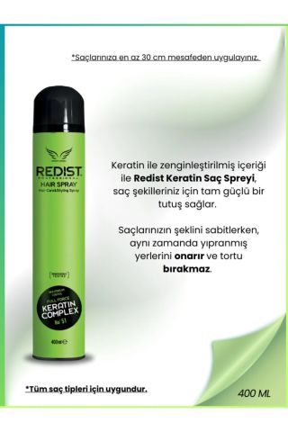 Redist Keratin Ultra Güçlü Saç Spreyi Canlı Ve Parlak Saçlar Için