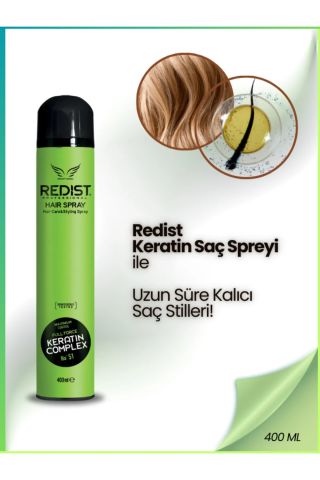 Redist Keratin Ultra Güçlü Saç Spreyi Canlı Ve Parlak Saçlar Için