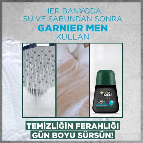 Garnier Men Saf ve Temiz Roll-On Deodorant 50 ml