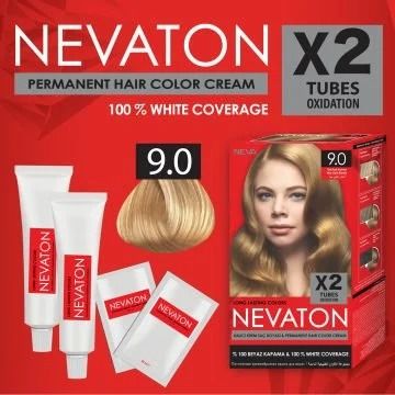 Nevaton Saç Boyası Seti 9.0 Çok Açık Kumral 1 Kutuda 2 Boya
