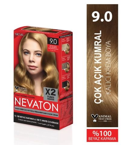 Nevaton Saç Boyası Seti 9.0 Çok Açık Kumral 1 Kutuda 2 Boya