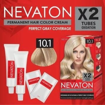 Nevaton Saç Boyası 10.1 Küllü Platin 1 Kutuda 2 Boya