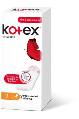 Kotex Günlük Ped İnce Parfümsüz 18'li