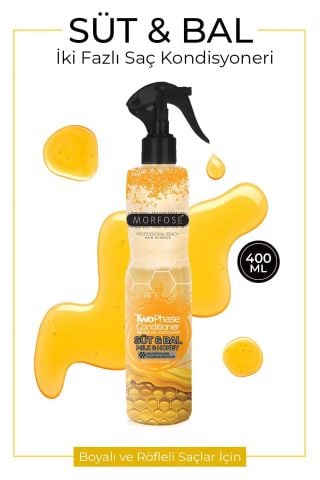 Morfose Boyalı ve Röfleli Saçlar İçin Çift Fazlı Süt Ve Bal Fön Suyu 400 ml