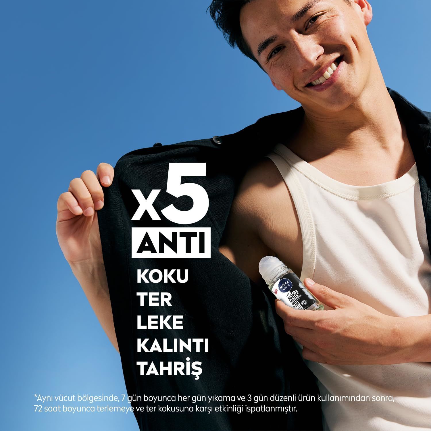 NIVEA MEN Black & White Invisible Original Erkek Roll On Deodorant 50Ml