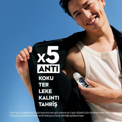 NIVEA MEN Black & White Invisible Original Erkek Roll On Deodorant 50Ml