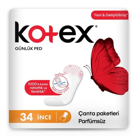 Kotex Günlük Ped Parfümsüz 34'lü
