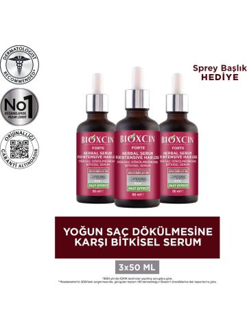 Bioxcin Forte Yoğun Saç Dökülmesine Karşı Bitkisel Serum 3x50ml