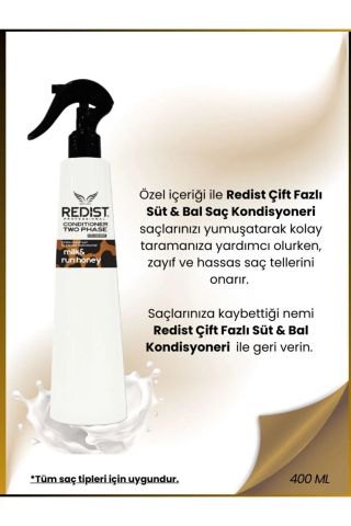Redist 2 Fazlı Fön Suyu Milk Honey 400 ml