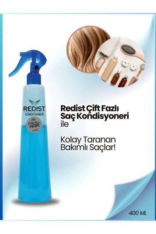 Redist Tüm Saçlar İçin Çift Fazlı Kolajen Nemlendirici Isıya Karşi Koruma Sağlayan Fön Suyu Mavi 400 ml
