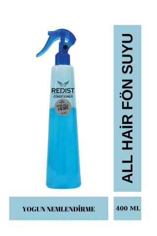 Redist Tüm Saçlar İçin Çift Fazlı Kolajen Nemlendirici Isıya Karşi Koruma Sağlayan Fön Suyu Mavi 400 ml