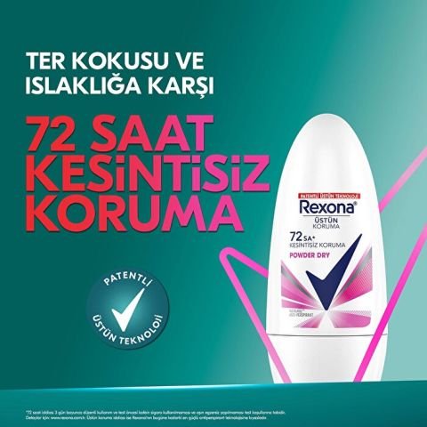 Rexona Powder Dry Üstün Koruma 72Sa Kadın Roll On 50Ml