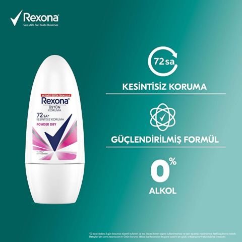 Rexona Powder Dry Üstün Koruma 72Sa Kadın Roll On 50Ml