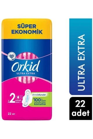 Orkid Ultra Extra Hijyenik Ped Uzun Süper Ekonomik Paket 22 Ped