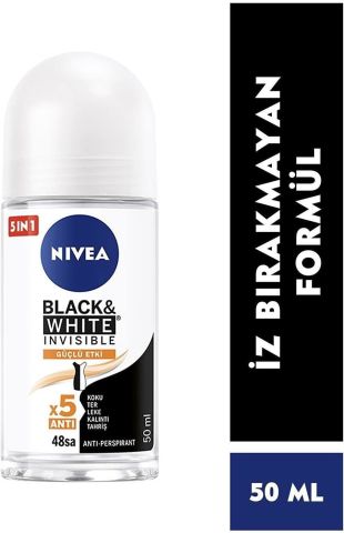 NIVEA Black & White Invisible Güçlü Etki Kadın Roll-On Deodorant 50 ml