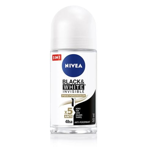Nivea Black and White Invisible Kadın İpeksi Pürüzsüzlük Roll On 50 ml