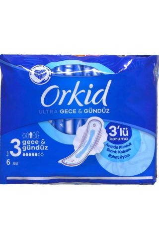 Orkid Ultra Hijyenik Ped Gece & Gündüz Tekli Paket 6 Ped Boy: 3
