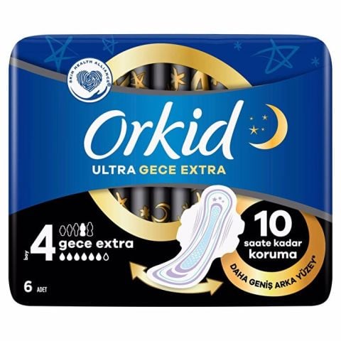 Orkid Ultra Extra Hijyenik Ped Gece Extra Tekli Paket 6'lı Boy: 4
