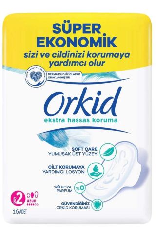 Orkid Hijyenik Ped Extra Hassas Koruma Dörtlü Uzun 16'lı Boy: 2