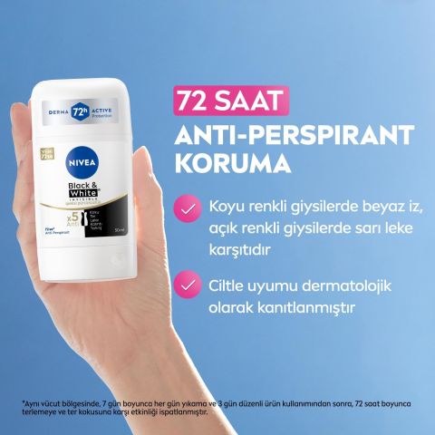 NIVEA Black&White Invisible İpeksi Pürüzsüzlük Kadın Stick Deodorant