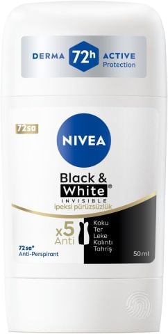 NIVEA Black&White Invisible İpeksi Pürüzsüzlük Kadın Stick Deodorant