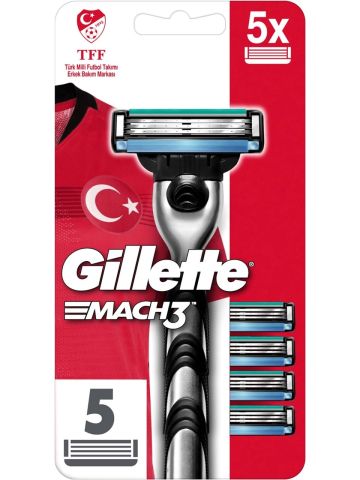 Gillette Mach3 Tıraş Makinesi + 5 Yedekli Tıraş Bıçağı