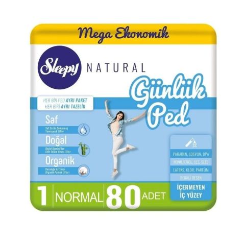 Sleepy Günlük Ped Mega Normal 80 Adet Boy: 1