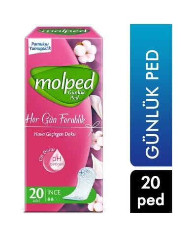 Molped Her Gün Ferahlık Günlük Hijyenik İnce Ped 20'li
