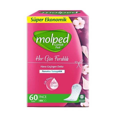 Molped Her Gün Ferahlık Günlük Hijyenik İnce Ped 60'li