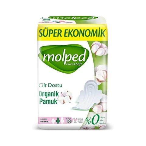 Molped Hijyenik Ped Pure & Soft Uzun 18'li