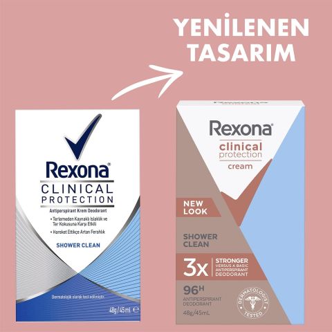 Rexona Clinical Protection Kadın Stick Deodorant Shower Clean 45 ml