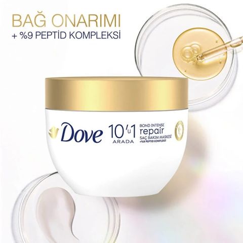 Dove Saç Bakım Maskesi 10'u 1 Arada Bond Intense Repair + Peptid Kompleksi 265 ml