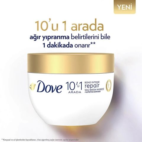 Dove Saç Bakım Maskesi 10'u 1 Arada Bond Intense Repair + Peptid Kompleksi 265 ml