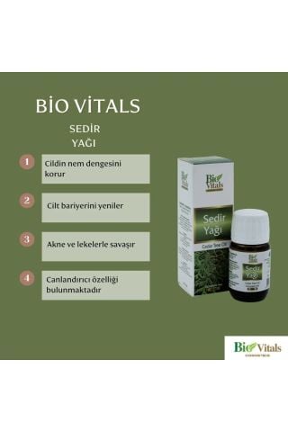 BİO VİTALS SEDİR Cilt Bakım Yağı 20 ML