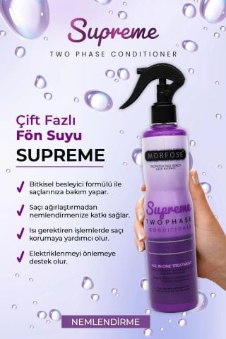 Morfose Çift Fazlı Supreme Kondisyoner Fön Suyu Mat Kuru Ve Yıpranmış Saçlar