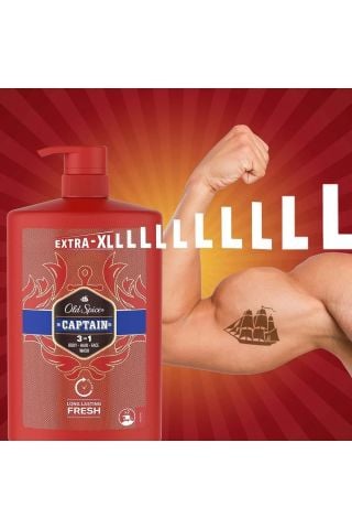 Old Spice Captain Erkek Duş Jeli ve Şampuan 1000 ml XL