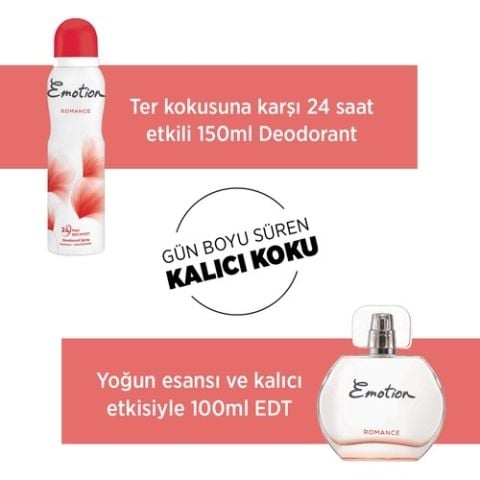 Emotion Romance Kadın Parfüm Edt 50 Ml + Deodorant 150 Ml Set