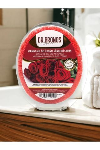 Dr. Bronos Kırmızı Gül Özlü Doğal Süngerli Sabun 135 Gr