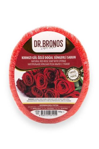 Dr. Bronos Kırmızı Gül Özlü Doğal Süngerli Sabun 135 Gr